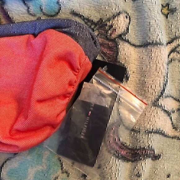 NEW NWT TOMMY HILFIGER Bandeau Bra Underwire Orange ? Navy Bikini Top Strapless - Picture 4 of 6